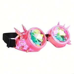 Lunettes de fête unisexes personnalisées avec logo, style psychédélique, rave, steampunk, lunettes kaléidoscopiques colorées pour hommes et femmes - Product Image 5