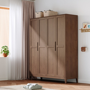 Armario Nórdico de Madera Maciza, Estilo Japonés, Puerta Corredera, Mueble de Almacenamiento para Dormitorio, Fácil de Montar, Puerta Doble - Product Image 2
