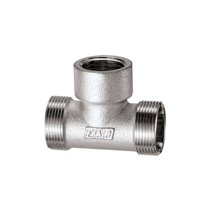 Conexión en T hembra 2 conos individuales cromados Accesorios de compresión de latón alto para tuberías de 3/4 "50mm Mirilla incluida - Product Image 2