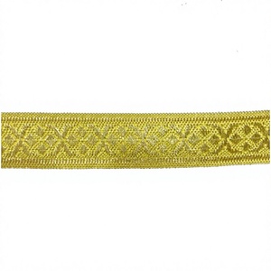 Cordones Trenzados de Mylar Dorado de 25mm con 2 Tiras Verdes, Tamaño Personalizado, Ecológicos, para Coser a Mano, Manualidades, Decoración Textil del Hogar y Adornos de Prendas - Product Image 3