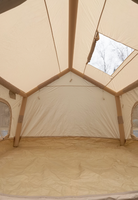 Tente de glamping portable avec toit ouvrant à double porte de 6,3 mètres carrés, en Oxford PVC, protection UV, imperméable, avec tente extérieure