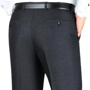 Nouveau Type hommes automne hiver laine jambe droite taille moyenne Anti-rétrécissement pas <span class=keywords><strong>de</strong></span> repassage <span class=keywords><strong>costume</strong></span> formel <span class=keywords><strong>pantalon</strong></span> - Product Image 1