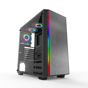 Caso negro cuerpo fluyendo RGB Blet ATX de control del ventilador software aparador Torre completa de juegos de PC caso