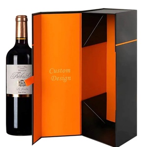 Boîte à vin pliable de luxe écologique avec fermeture magnétique et design personnalisé, vente en gros - Product Image 2