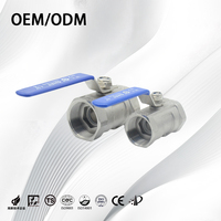 Vanne à bille manuelle en acier inoxydable 201/304/316, 1 pièce, filetée NPT, jointée PTFE, monobloc, pour eau, huile, gaz