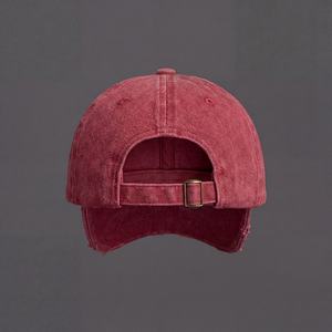 Casquettes de baseball personnalisées à 6 panneaux avec logo brodé, rose vif, tendance, en coton lavé, non structurées, style « dad hat » - Product Image 2