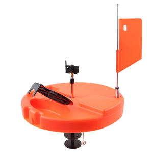 Dispositif <span class=keywords><strong>de</strong></span> pêche automatique en plastique orange avec drapeau rouge, plateforme <span class=keywords><strong>de</strong></span> pêche sur glace, équipement <span class=keywords><strong>de</strong></span> pêche hivernale sur surface glacée - Product Image 1