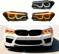 Nouveaux phares LED Ikon Style 12V pour BMW Série 5 G30 2018-2020, feux de jour DRL tricolores (blanc, jaune, ambre), amélioration et remplacement automobile