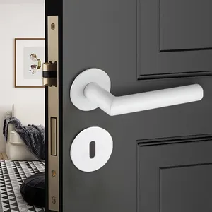 Prix usine décoratif tubulaire blanc verre portes boutons poignées de porte internes luxe moderne pour chambre d'hôtel - Product Image 2