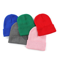 Bonnet d'hiver chaud et épais, bonnet unisexe uni, bonnet doux et chaud en tricot pour l'automne et l'hiver, bonnet de style skullcap