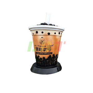 Libit Milk Tea And Coffee <b>Cups</b> Fiberglass Sculpture <b>Customized</b> For Door Display - Product Image 5