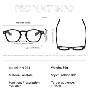 Montura de Gafas de Diseño Personalizado con Logotipo, de Lujo, Retro, de Moda, de Acetato Grueso, Montura Óptica para Gafas - Product Image 4