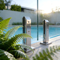Rampe carrée multicolore en acier inoxydable moderne, résistante à la rouille, pour balustrade sans cadre (escalier/balcon/piscine)