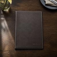 Porte-documents en cuir pour conférence, porte-documents fin en cuir, organiseur en cuir souple, porte-menu en cuir pour restaurant