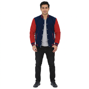 Chaqueta Varsity Personalizada al por Mayor FINER THREADS con Logotipo Bordado en Chenille, Transpirable, de Poliéster/Algodón, para Hombre y Mujer, con Cuello Alto Completo - Product Image 1