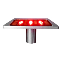 Marqueur routier solaire en aluminium 30T avec pointe, LED active intégrée, non-réfléchissant, protection IP68, feux clignotants pour