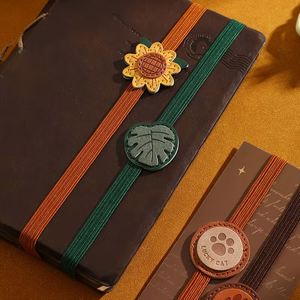 Vintage Elastic PU Leather <b>Bookmark</b> Lovely Page Markers for Journals Decorative Elastic Notebook Page Holders Elastic <b>Bookmarks</b> - Product Image 3