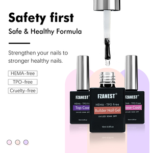 Kit de construction d'ongles en gel de base sans TPO FZANEST pour les professionnels, ensemble complet, ensemble d'ongles à presser, ensemble d'ongles prothétiques bon marché, design 3D - Product Image 2