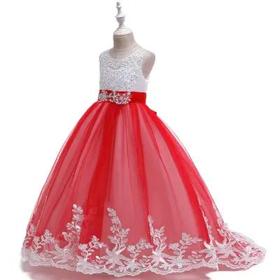 2020 Mädchen Mode Boutique Kleidung heißen Verkauf Baby Kinder Kinder hochwertige Spitze Hochzeit Prinzessin Kleider Mädchen 27 Kleider