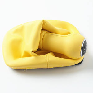 ปลอกหุ้มหัวเกียร์รถยนต์ FUXIN สำหรับ VW Golf 3 4 5 เกียร์ธรรมดา สีเหลือง หนังเทียม อะไหล่ทดแทน - Product Image 5