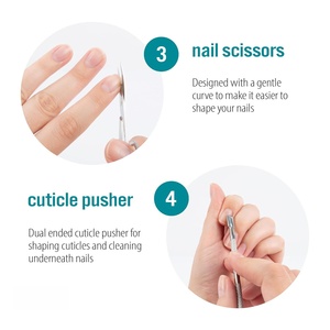 Meilleures ventes : Kit de manucure et pédicure coloré de 13 pièces avec outils de nail art de taille moyenne, en matériau EVA et sac OPP - Product Image 3