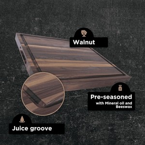 Tabla de cortar de madera duradera con mango Tabla de cortar de alta calidad para carne, verduras y queso Antideslizante y fácil de limpiar - Product Image 4