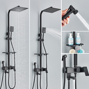 Système <span class=keywords><strong>de</strong></span> <span class=keywords><strong>cabine</strong></span> <span class=keywords><strong>de</strong></span> bain en laiton mural noir avec <span class=keywords><strong>mitigeur</strong></span> <span class=keywords><strong>de</strong></span> bidet ensemble <span class=keywords><strong>de</strong></span> robinet <span class=keywords><strong>de</strong></span> <span class=keywords><strong>douche</strong></span> <span class=keywords><strong>de</strong></span> salle <span class=keywords><strong>de</strong></span> bain à effet pluie - Product Image 3