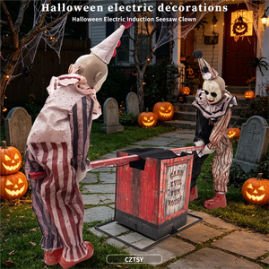 <span class=keywords><strong>Payaso</strong></span> Mecánico Eléctrico Gigante de Halloween con Sensor para Exteriores, Accesorios y Adornos Decorativos para Casas Embrujadas - Product Image 1