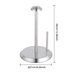<span class=keywords><strong>Porte</strong></span>-rouleau de papier essuie-tout en acier inoxydable pour comptoir, déchirable d'une seule main, avec barre latérale - Product Image 6