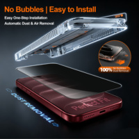 Verre trempé anti-reflet pour iPhone 17 Pro Max / 16 / 15 / 14 Plus / 13/12, dureté 9H, anti-poussière automatique, sans bulles
