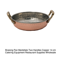 Casserole peu profonde en cuivre martelé avec 2 poignées Ø 14 cm