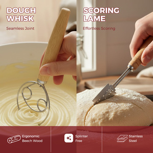 Kit complet <span class=keywords><strong>de</strong></span> cuisson du <span class=keywords><strong>pain</strong></span> au <span class=keywords><strong>levain</strong></span>, Livre <span class=keywords><strong>de</strong></span> recettes et guide double usage, Fouet danois, Pot à <span class=keywords><strong>levain</strong></span>, Couteau à <span class=keywords><strong>levain</strong></span>, Tapis <span class=keywords><strong>de</strong></span> levage, Racloir, Doublure en coton - Product Image 3