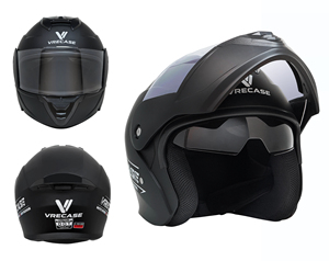 Casco de Motocicleta Abatible Vrecase con Visera y Certificación DOT, Forro Extraíble y Lavable - Product Image 1