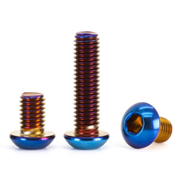 Vis à tête hexagonale ronde ISO7380 M3 M4 X 8 mm 10 mm 12 mm 16 mm 20 mm 25 mm, vis à tête hexagonale, vis en titane bleu brûlé GR5
