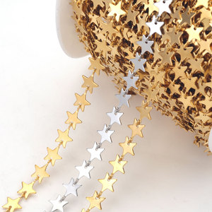 Cadena de Acero Inoxidable con Baño de Oro PVD y Estrella de Cinco Puntas para Collares, Pulseras, Tobilleras y Accesorios de Joyería Hechos a Mano - Product Image 1