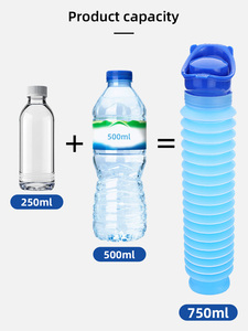 Urinario de emergencia, inodoro de bolsillo para hombres y mujeres, botellas de orina con tapa sellada, urinarios portátiles plegables para viajes de Camping - Product Image 6