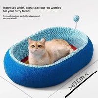 Lit pour chat, griffoir tout-en-un, universel quatre saisons, grande taille, sisal résistant à l'usure, non-déchirable, forme ovale, pour le sommeil des chats