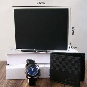 Cross-border Men's Gift <b>Set</b> Business <b>Watch</b> Ballpoint Pen Wallet Exquisite Gift Box Father's Day Present - Product Image 3
