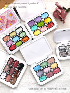 Set Gel Kuku 9 Warna Baru Tanpa Penghapus untuk Nail Art Gradien Watercolor, Pigmen Tinggi - Product Image 6