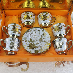 Juego de 6 Tazas de Espresso de Cerámica Resistentes al Calor, Estilo Americano, Ecológicas, Reutilizables, con Platos - Product Image 5