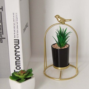 Creative <strong>Antique</strong> Modern Wrought Iron Home Furnishings Living Room Decoration Metal Geometric Shape Potted Plant <strong>Ornaments</strong> - Product Image 3