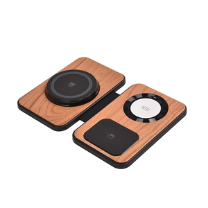 Estación de carga inalámbrica rápida de madera de cerezo compatible <span class=keywords><strong>con</strong></span> <span class=keywords><strong>iPhone</strong></span> 15 ProMax 14 Pro Max S24 /S24Ultra <span class=keywords><strong>AirPods</strong></span> Pro - Product Image 6