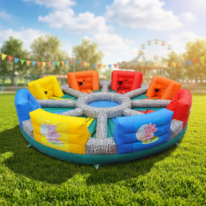 WINSUN - Juego Inflable Comercial de Obstáculos con Hipopótamo que Atrapa Pelotas, PVC Premium con Certificación CE, Juego Deportivo Interactivo para Adultos - Product Image 1