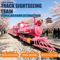 Train touristique jaune électrique extérieur pour centres commerciaux, manège pour parcs, centres commerciaux et fêtes foraines