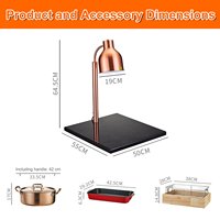 Lampe chauffante pour buffet en marbre, simple ou double tête, pour hôtels et restaurants, idéale pour réchauffer les aliments frits et les plats cuisinés