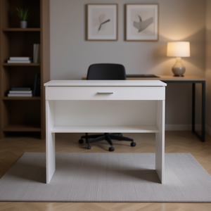 Escritorio de Oficina Blanco con Cajón, Diseño Moderno y Minimalista, Material de Madera, Mueble Comercial Independiente - Product Image 2