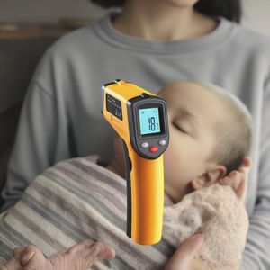 उच्च-सटीक एलसीडी इन्फ्रारेड थर्मामीटर 0.1c रिज़ॉल्यूशन औद्योगिक रसोई के लिए उच्च तापमान अलार्म - Product Image 3