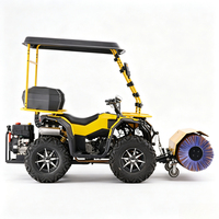 Quad professionnel 300cc à essence 4x4 pour déneigement, 4 temps, avec balayeuse avant et benne de chargement, automatique, vente en gros usine