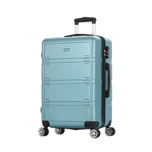 Customized factory direct abs pc rolling luggage hard shell check in suitcase with TSA COMBINATION LOCK