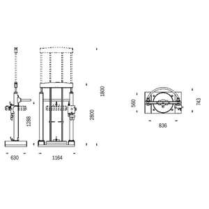 MECLUBE - 012-1200-042 Presse de levage de cadre pour fûts 180 220 kg - EAN GRAISSE DISTRIBUTION FRAME LIFTER-PRESS POUR GRAISSE - Product Image 2